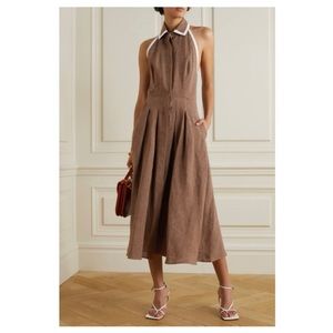 Max Mara Caio open back halter dress